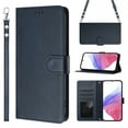 thumbnail image 1 of for Samsung Galaxy S24 FE Wallet Case, [RFID Blocking 3 Card Slots] Phone Stand, Wrist Strap, Shoulder Strap Magnetic Closure, Soft PU Leather Shockproof Flip Cases Cover for S24 FE, Darkblue, 1 of 16