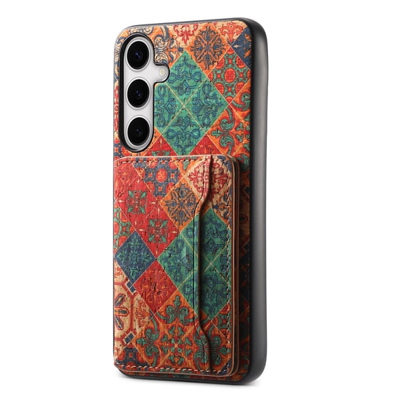 for Samsung Galaxy S24 Luxury Premium PU Leather + TPU Case with 3 Card Slots, Kickstand Back Case Floral Pattern Skin-Friendly Shock-resistance Cover for Samsung Galaxy S24, Winter