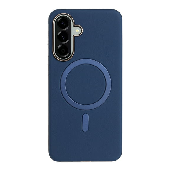 for Samsung Galaxy S24 Magnetic Case PU Leather [Compatible with Mag-Safe Wireless Charging] Magnetic Cover Shockproof Lightweight Slim Anti-Scratch Phone Cover for Samsung Galaxy S24, Darkblue