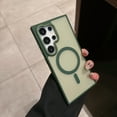 thumbnail image 1 of For Samsung Galaxy S24 Magnetic Phone Case,Compatible with Mag-safe,Skin-feel Matte Translucent Back,Ultra Slim Anti-Scratch Shockproof Protection Non-Slip Rugged Thin Fit Phone Case,Darkgreen, 1 of 9