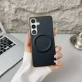 thumbnail image 1 of For Samsung Galaxy S24 Magnetic Phone Case,Made From PU Leather + Hard PC,Luxurious Electroplated Frame Designing,Compatible with Mag-safe,Ultra Slim Shockproof Rugged Phone Case,Black, 1 of 8