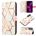 thumbnail image 1 of for Samsung Galaxy S24 PU Leather Wallet case, Marble Pattern Credit Card Holder,Flip Folio Book Kickstand Cover Women Men with Long + Short Strap for Samsung Galaxy S24, Pink/White, 1 of 10