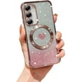 thumbnail image 1 of for Samsung Galaxy S24 Phone Case,Compatible with Magsafe,Magnetic Plating Glitter Gradient Cute Heart Clear Case,Camera Protection Case for Samsung Galaxy S24 6.1 Inch -Pink, 1 of 11