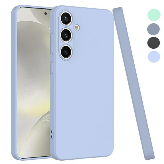 For Samsung Galaxy S24 Phone Case, Ebizware Shockproof Liquid Silicone Case Full-Body Protective Rugged Rubber Slim Cover with Microfiber Lining for Galaxy S24 (Lavender)