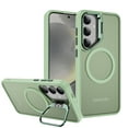thumbnail image 1 of for Samsung Galaxy S24 Phone Case, Thin Fit Compatible with Magsafe Wireless Charging Ultra Slim Translucent Back Case Camera Cover Kickstand Shockproof Drop Protective for S24, Lightgreen, 1 of 7