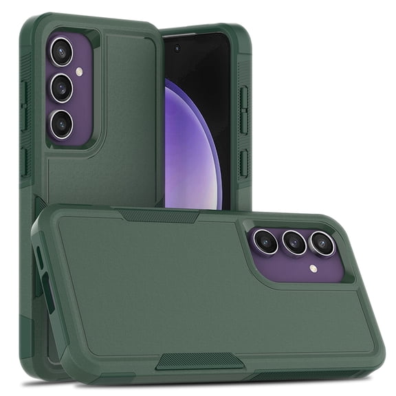 for Samsung Galaxy S24 Plus Back Case, Luxury Ultra Slim PC + TPU Double-Layer Anti-Fall Shockproof Drop Protective Lightweight 2 In 1 Phone Case Cover for Samsung Galaxy S24 Plus, Darkgreen