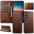 thumbnail image 1 of for Samsung Galaxy S24 Plus Business Wallet Case, with [RFID Blocking] Card Slots Stand Strong Magnetic PU Leather Flip Fold Protective Phone Case for Samsung Galaxy S24 Plus, Brown, 1 of 5