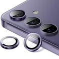 thumbnail image 1 of for Samsung Galaxy S24 Plus Camera Lens Protector, 9H Tempered Glass Camera Cover Screen Protector Metal Individual Ring for Samsung Galaxy S24 Plus, Purple, 1 of 6