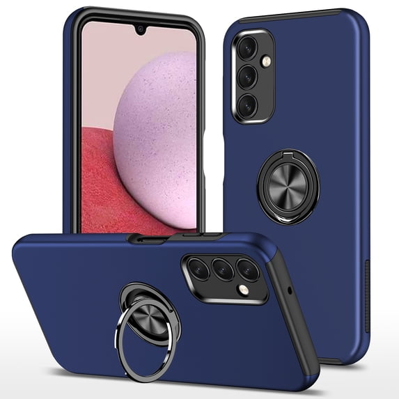 for Samsung Galaxy S24 Plus Case, 360° Rotatable Ring Holder Kickstand Dual Layer Military-Grade Drop Tested Protection Support Car Holder Mount Magnetic Absorbing Bumper Phone Case, Blue