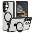 thumbnail image 1 of for Samsung Galaxy S24 Plus Case, Compatible with Magsafe [Support Wireless Charging], with Magnetic Ring Kickstand Matte Slim Anti-Slip Phone Case Cover for Samsung Galaxy S24 Plus, Black+Clear White, 1 of 7