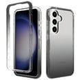 thumbnail image 1 of for Samsung Galaxy S24 Plus Case, Cover for Galaxy S24 Plus, Hybrid 2 in 1 Slim Fit Shockproof Heavy Duty Protection Shock Resistant Sturdy Crystal Clear [Not Yellow] Case, Non Front Cover, Black, 1 of 5