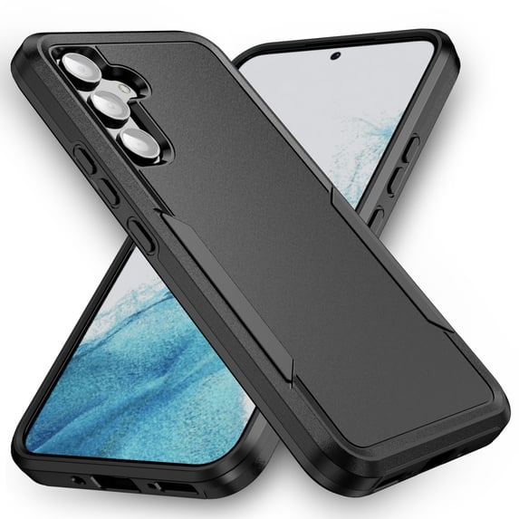 for Samsung Galaxy S24 Plus Case, Dual Layers Shell Hard PC + Soft TPU Back Shell Heavy Duty Military Drop Protection Rugged Shockproof Hybrid Case for Samsung Galaxy S24 Plus, Black
