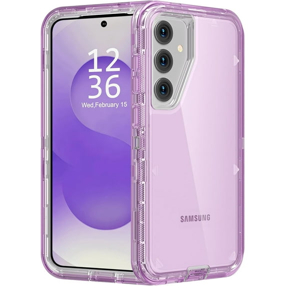 For Samsung Galaxy S24 Plus Case, Heavy Duty Shockproof Protection Phone Cases, Anti-Drop, Dual Layer Transparent Protective Cover Compatible with Samsung Galaxy S24 Plus 6.7 inch, Crystal Purple