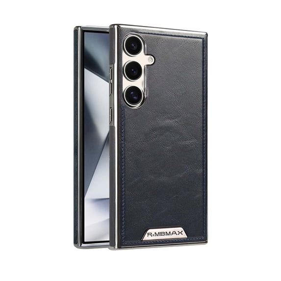 for Samsung Galaxy S24 Plus Case, Luxury Elegant Classic PU Leather Flexible Bumper Rugged Non-Slip Grip Shockproof Protective Cover Men's Cases Wireless Charing for Samsung Galaxy S24 Plus,Blue