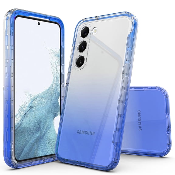 Samsung Galaxy S24 Plus Case, Rosebono Hybrid Gradient Transparent Soft TPU Clear Skin Cover Protection Case For Samsung Galaxy S24 Plus (Blue)