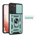 thumbnail image 1 of For Samsung Galaxy S24 Plus Case with Sliding Camera Lens Cover and Ring Kickstand Heavy Duty Military Grade Rugged Protection Shockproof Back Phone Cover for Samsung Galaxy S24 Plus, Green, 1 of 9
