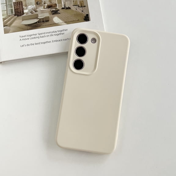 for Samsung Galaxy S24 Plus Case, Slim Liquid Silicone Full Covered Soft Gel Rubber Shockproof Protective Cover with Anti-Scratch Microfiber Lining for Samsung Galaxy S24 Plus Phone Case, White