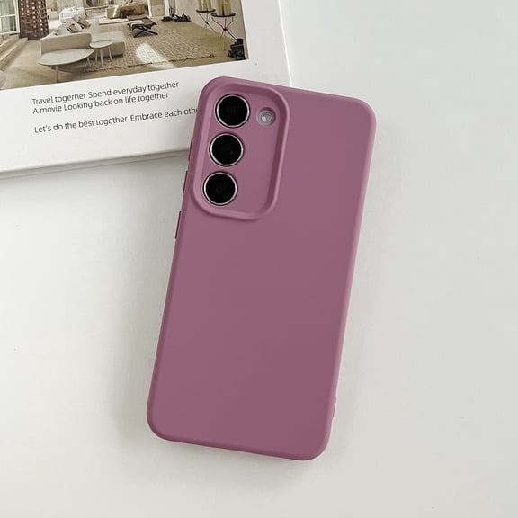 for Samsung Galaxy S24 Plus Case, Slim Liquid Silicone Full Covered Soft Gel Rubber Shockproof Protective Cover with Anti-Scratch Microfiber Lining for Samsung Galaxy S24 Plus Phone Case, Darkpurple