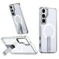 thumbnail image 1 of for Samsung Galaxy S24 Plus Case with Stand, Compatible with MagSafe, Magnetic Kickstand Case for S24 Plus, Military-Grade Protection Shockproof Case, Clear Acrylic + Soft TPU Material, Clear, 1 of 6