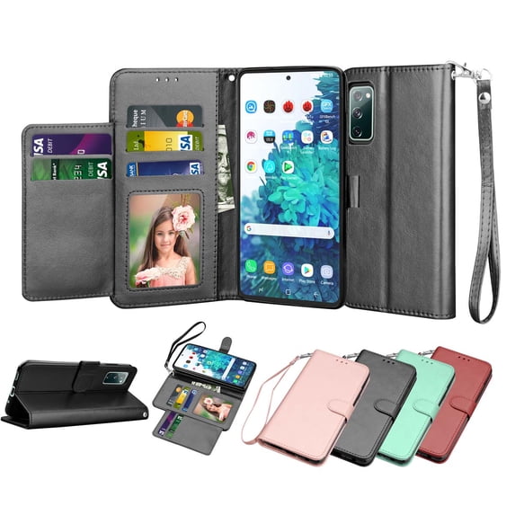 Galaxy S20 FE S21 S21+ S21 Ultra 5G Wallet Case, Galaxy S21 S21+ S21 Ultra PU Leather Case, Tekcoo ID Cash Credit Card Slots Holder Purse Carrying Folio Flip Cover Kickstand & Strap