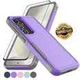 thumbnail image 1 of Samsung Galaxy S24+ Plus Case with Tempered Glass Screen Protector, Tekcoo Heavy Duty Rugged Shockproof Full Body Protective 2-IN-1 Phone Case Cover for Galaxy S24 Plus, Purple, 1 of 8