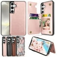 thumbnail image 1 of Samsung Galaxy S24 Plus Case, Galaxy S24 Plus Wallet Case, Takfox Shockproof PU Leather Case Card Pockets Slots Cash ID Credit Card Flip Phone Cases Cover Kickstand Magnetic Hard Cases,Rose Gold, 1 of 10