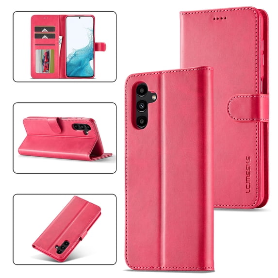 for Samsung Galaxy S24 Plus Flip Wallet Case, Classic Card Slots Kickstand Strong Magnetic Premium PU Leather Drop Protective Shockproof Phone Case for Samsung Galaxy S24 Plus, Rose