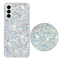 for Samsung Galaxy S24 Plus Glitter Case, Cute Bling Sparkle Shiny Slim Soft Silicone Reflective Clear TPU Bumper Women Girls Shockproof Protective Phone Case for Samsung Galaxy S24 Plus, White