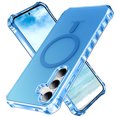 thumbnail image 1 of for Samsung Galaxy S24 Plus Magnetic Case, Support Mag-Safe Charging, Anti-Fingerprint Slim Shockproof Rugged Wave Edge Frame Design Phone Case Cover for Samsung Galaxy S24 Plus, Blue, 1 of 6