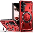 thumbnail image 1 of for Samsung Galaxy S24+ Plus (Not S24)  Case with 360° Ring Kickstand, Dual Layer Military Grade Heavy Duty Shockproof Protection Phone Case Cover for Samsung Galaxy S24 Plus. SHJ-Red, 1 of 9
