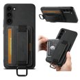 thumbnail image 1 of for Samsung Galaxy S24 Plus PU Leather Card Slots Back Case, Classic Wristband Kickstand Finger Ring Shockproof Protective TPU Frame Case for Samsung Galaxy S24 Plus Women Men Boys Girls, Black, 1 of 4