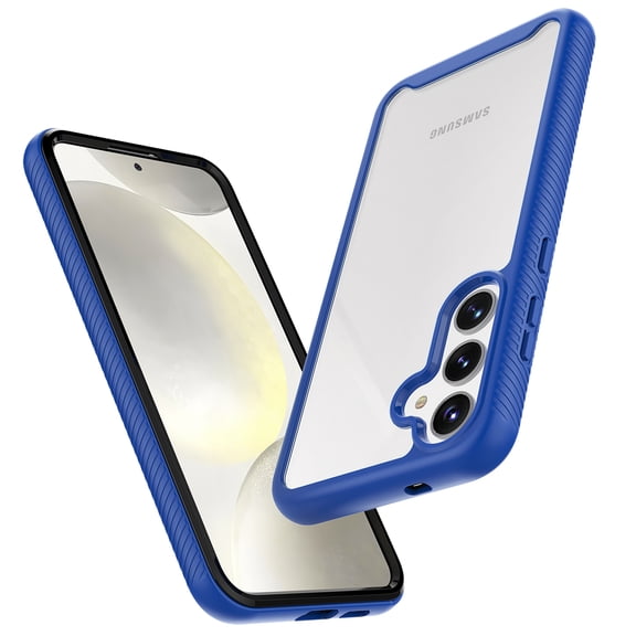 For Samsung Galaxy S24 Plus Phone Case, Ebizware Shockproof Clear Back Case [Military Grade Drop Tested] Heavy Duty Rugged Protective Cover for Galaxy S24 Plus - Blue
