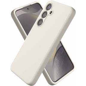 Samsung Galaxy S24 Plus Phone Case Liquid Silicone, Slim Fit Camera Cover Shock Absorption, Microfiber Lining & Skin-Friendly & Anti-Scratch, 360°Full-Body Protection, 6.7 inch Beige White