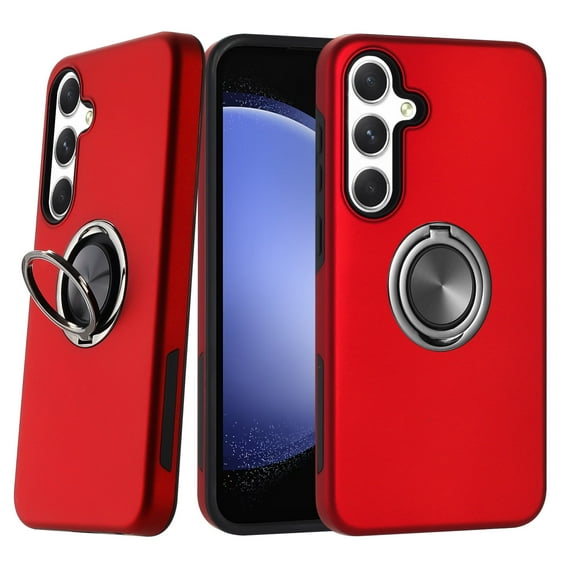 Samsung Galaxy S24 Plus Phone Case, Slim Durable Magenetic Ring Kickstand Red