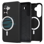 Samsung Galaxy S24 Plus / S25 Plus Case, Double Layer Rugged Protective Cover with Magnetic MagSafe Compatible, Anti-Slip, Black