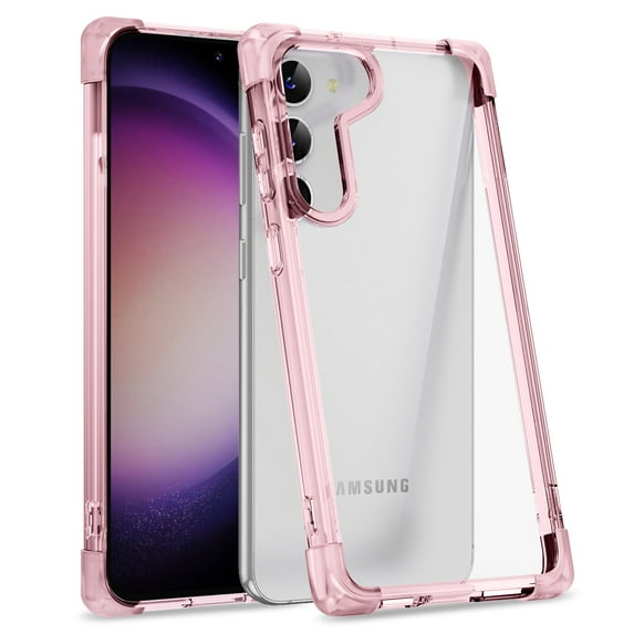 for Samsung Galaxy S24 Plus Transparent Back Case, Stylish Frosted Lightweight Drop Protective Ultra Slim Shockproof Anti-scratch Anti-fingerprint Back Case Cover for Samsung Galaxy S24 Plus, Pink