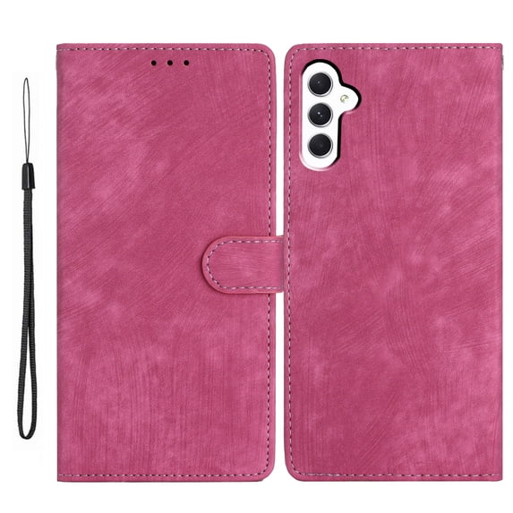 for Samsung Galaxy S24 Plus Wallet Case, Premium PU Leather Card/Photo Slots Shockproof Classic with Wrist Strap Cash Pocket Wallet Purse Slim Flip Case Cover for Samsung Galaxy S24 Plus, Rose