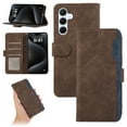 thumbnail image 1 of for Samsung Galaxy S24 Premium PU Leather Wallet Flip Case, RFID Blocking Magnetic Card Slots Cash Pocket Kickstand Multifunctional Drop Protective Phone Cover for S24, Brown, 1 of 6