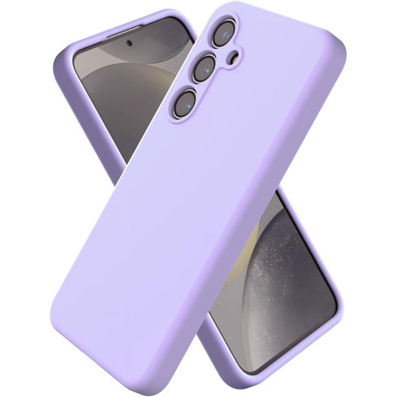 Samsung Galaxy S24 Silicone Case, Slim Fit Premium Liquid Silicone Shockproof Phone Cover, Upgraded Camera Protection and Microfiber Lining 6.2inch, Light Purple