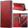 thumbnail image 1 of for Samsung Galaxy S24 Ultra Business Wallet Case, with [RFID Blocking] Card Slots Stand Strong Magnetic PU Leather Flip Fold Protective Phone Case for Samsung Galaxy S24 Ultra,Red, 1 of 5