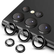 for Samsung Galaxy S24 Ultra Camera Lens Protector, 9H Tempered Glass Camera Cover Screen Protector Metal Individual Ring for Samsung Galaxy S24 Ultra, Black