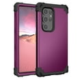 thumbnail image 1 of for Samsung Galaxy S24 Ultra Case, 3 in 1 Heavy Duty Rugged Hybrid Anti Slip Shockproof Hard PC Cover Soft Silicone Bumper Non-Slip Protective Phone Case Cover for Samsung Galaxy S24 Ultra, Purple, 1 of 7