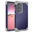 thumbnail image 1 of for Samsung Galaxy S24 Ultra Case, 3 in 1 Heavy Duty Rugged Hybrid Anti Slip Shockproof Hard PC Cover Soft Silicone Bumper Non-Slip Protective Phone Case Cover for Samsung Galaxy S24 Ultra, Darkblue, 1 of 7
