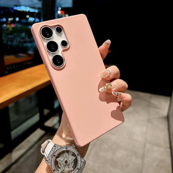 for Samsung Galaxy S24 Ultra Case Built-in Magnetic, Compatible with Mag-Safe, Skin-Feel Grip Military-Grade Protection Shockproof Slim Lightweight Phone Cover for Samsung Galaxy S24 Ultra, Pink