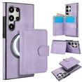 thumbnail image 1 of for Samsung Galaxy S24 Ultra Case, Compatible with MagSafe, Detachable Magnetic Wallet Case with PU Leather Kickstand Card Slots Shockproof Protection 2 In 1 Function Case for S24 Ultra, Purple, 1 of 6