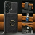thumbnail image 1 of for Samsung Galaxy S24 Ultra Case with Credit Card Holder MagSafe, for Samsung Galaxy S24 Ultra Phone PU Leather Case Wallet for Women Wallet Finger Ring Magnetic Detachable 2-in-1 for Men - Black, 1 of 8
