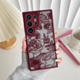 thumbnail image 1 of for Samsung Galaxy S24 Ultra Case, Floral Rose Cute Phone Case for Women Girls Burgundy Aesthetic Pattern Print Slim TPU Bumper Cover Shockproof Protective Cover for S24 Ultra, Wine Red, 1 of 8