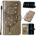 thumbnail image 1 of for Samsung Galaxy S24 Ultra Case, Glitter Bling Diamond Cover 3D Butterfly Pattern Design PU Leather Flip Wallet Case Magnetic Stand Holder Slot Case for Samsung Galaxy S24 Ultra,Gray, 1 of 6