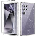 thumbnail image 1 of for Samsung Galaxy S24 Ultra Case, Glitter Bling Sparkle 3 in 1 Heavy Duty Cover Hybrid Hard PC Rugged Shockproof Transparent Protective Phone Case for Galaxy S24 Ultra 6.8", Clear, 1 of 18