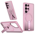 thumbnail image 1 of for Samsung Galaxy S24 Ultra Case with Kickstand, Support Wireless Charging, Compatible with Magsafe, Military-Grade Protection Shockproof Slim Fit Bracket Back Case for Galaxy S24 Ultra, Pink, 1 of 6